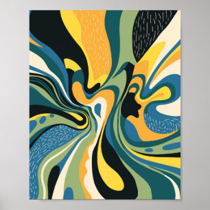 Lebhafte Abstrakte Swirl Art Poster