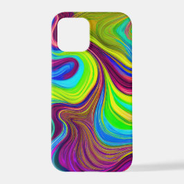 Lebhafte Abstrakte Swirl iPhone Case - Neon Colors 12 Pro Hülle