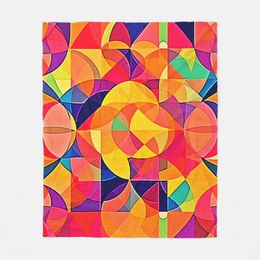 Lebhafte Abstrakte Symmetrie Fleecedecke (Vorderseite)