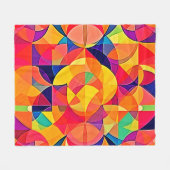 Lebhafte Abstrakte Symmetrie Fleecedecke (Vorderseite (Horizontal))