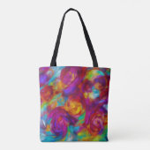Lebhafte abstrakte Tasche mit Blumen (Rückseite)