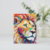 Lebhafte abstrakte Tierlililionenkunst Postkarte (Stehend Vorderseite)