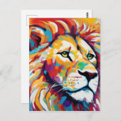 Lebhafte abstrakte Tierlililionenkunst Postkarte (Vorne/Hinten)