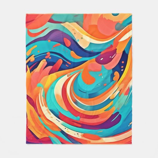 Lebhafte Abstrakte Traumlandschaft Fleecedecke (Vorderseite)