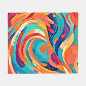 Lebhafte Abstrakte Traumlandschaft Fleecedecke (Vorderseite (Horizontal))