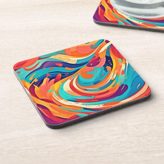 Lebhafte Abstrakte Traumlandschaft Getränkeuntersetzer (Linke Seite)