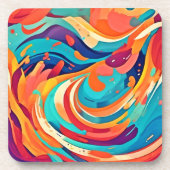 Lebhafte Abstrakte Traumlandschaft Getränkeuntersetzer (Vorderseite)