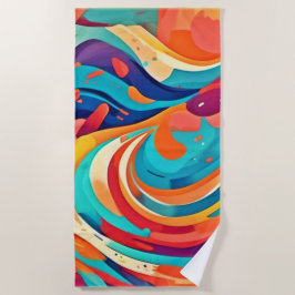 Lebhafte Abstrakte Traumlandschaft Strandtuch