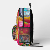 Lebhafte Abstrakte Tulip Reflections Bedruckter Rucksack (Rechts)