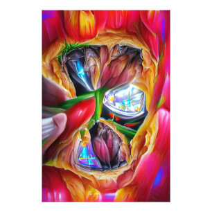 Lebhafte Abstrakte Tulip Reflections Fotodruck