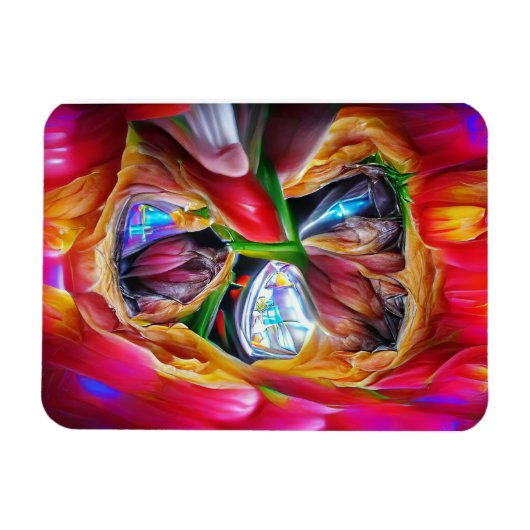 Lebhafte Abstrakte Tulip Reflections Magnet (Horizontal)