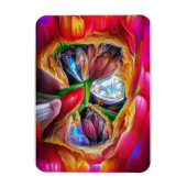 Lebhafte Abstrakte Tulip Reflections Magnet (Vertikal)