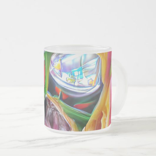 Lebhafte Abstrakte Tulip Reflections Mattglastasse (VorderseiteRechts)