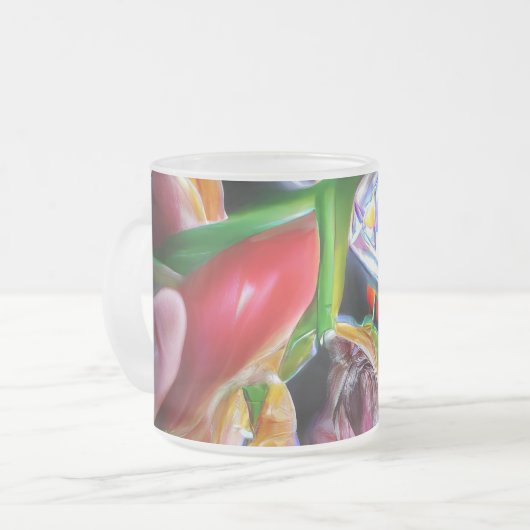 Lebhafte Abstrakte Tulip Reflections Mattglastasse (Vorderseite Links)