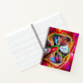 Lebhafte Abstrakte Tulip Reflections Notizblock (Innenseite)
