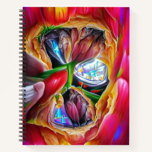 Lebhafte Abstrakte Tulip Reflections Notizblock (Vorderseite)