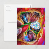 Lebhafte Abstrakte Tulip Reflections Postkarte (Vorne/Hinten)