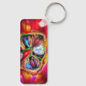 Lebhafte Abstrakte Tulip Reflections Schlüsselanhänger (Rückseite)