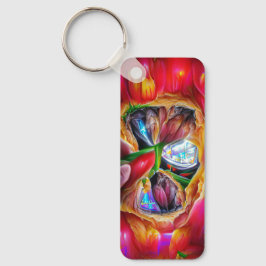 Lebhafte Abstrakte Tulip Reflections Schlüsselanhänger