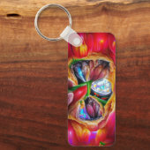 Lebhafte Abstrakte Tulip Reflections Schlüsselanhänger (Vorderseite)