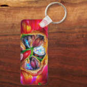 Lebhafte Abstrakte Tulip Reflections Schlüsselanhänger (Rückseite)
