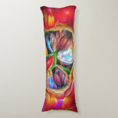 Lebhafte Abstrakte Tulip Reflections Seitenschläferkissen (Vorderseite Vertikal)