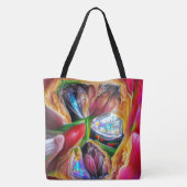 Lebhafte Abstrakte Tulip Reflections Tasche (Rückseite)