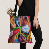 Lebhafte Abstrakte Tulip Reflections Tasche (Von Nahem)