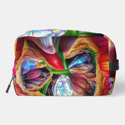 Lebhafte Abstrakte Tulip Reflections Waschbeutel (Rückseite)