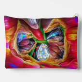 Lebhafte Abstrakte Tulip Reflections Zubehörtasche (Rückseite)