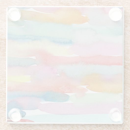 Lebhafte Abstrakte Wasserfarben Pinselstriche Glasuntersetzer (Rückseite)