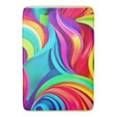 Lebhafte Abstrakte Waves in dynamischer Farbe Badematte (Vorderseite Vertikal)