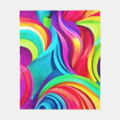 Lebhafte Abstrakte Waves in dynamischer Farbe Fleecedecke (Vorderseite)
