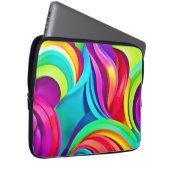 Lebhafte Abstrakte Waves in dynamischer Farbe Laptopschutzhülle (Vorne Rechts)