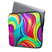 Lebhafte Abstrakte Waves in dynamischer Farbe Laptopschutzhülle (Vorderseite Links)