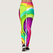 Lebhafte Abstrakte Waves in dynamischer Farbe Leggings (Rückseite)
