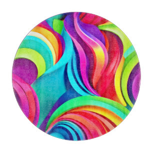 Lebhafte Abstrakte Waves in dynamischer Farbe Schneidebrett