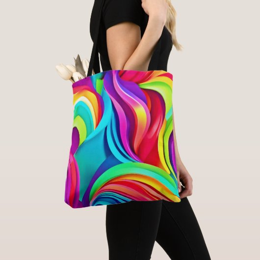 Lebhafte Abstrakte Waves in dynamischer Farbe Tasche (Von Nahem)