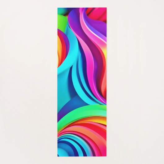 Lebhafte Abstrakte Waves in dynamischer Farbe Yogamatte (Rückseite)