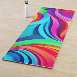 Lebhafte Abstrakte Waves in dynamischer Farbe Yogamatte