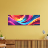 Lebhafte Abstrakte Waves Wall Art - Farbenfrohe Mo Leinwanddruck (Insitu (Wohnzimmer))