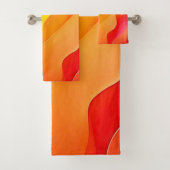 Lebhafte Abstrakte Welle der Wärme Badhandtuch Set (Insitu)