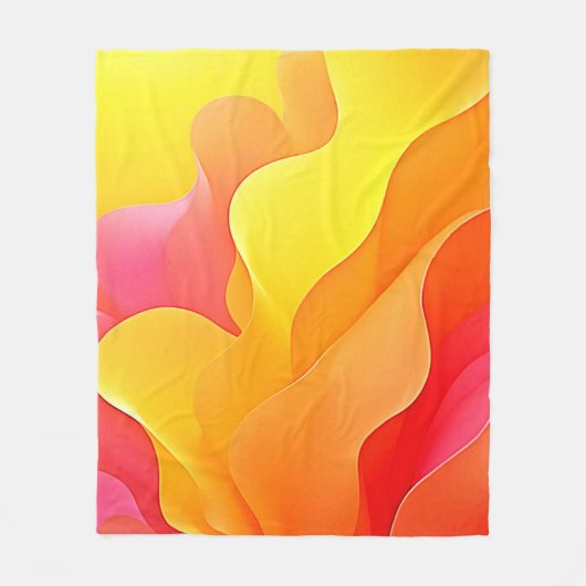 Lebhafte Abstrakte Welle der Wärme Fleecedecke (Vorderseite)