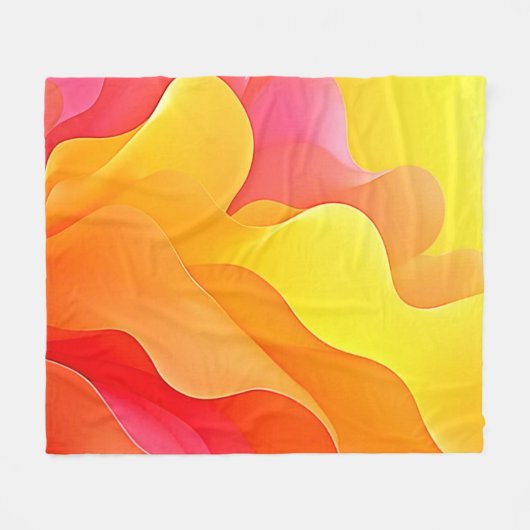 Lebhafte Abstrakte Welle der Wärme Fleecedecke (Vorderseite (Horizontal))