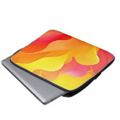 Lebhafte Abstrakte Welle der Wärme Laptopschutzhülle (Vorne Knopf)