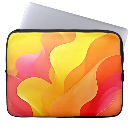 Lebhafte Abstrakte Welle der Wärme Laptopschutzhülle (Vorderseite)