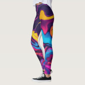 "Lebhafte Abstrakte Wirbel" Leggings (Links)