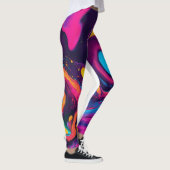 "Lebhafte Abstrakte Wirbel" Leggings (Rechts)