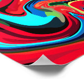 Lebhafte Abstrakte Wirbel mit Rot, Grün und Blau Poster (Ecke)