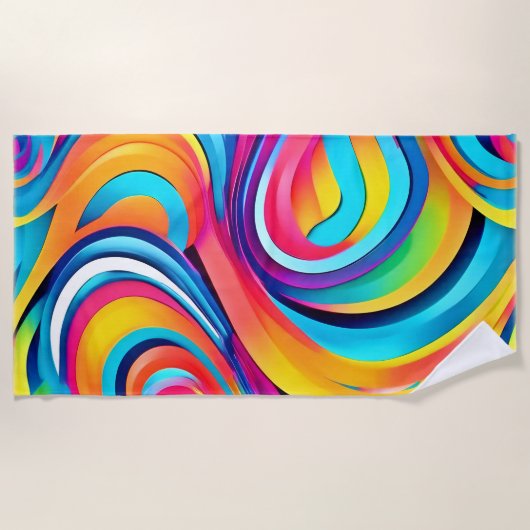 Lebhafte Abstrakte Wirbel Strandtuch (Vorderseite)